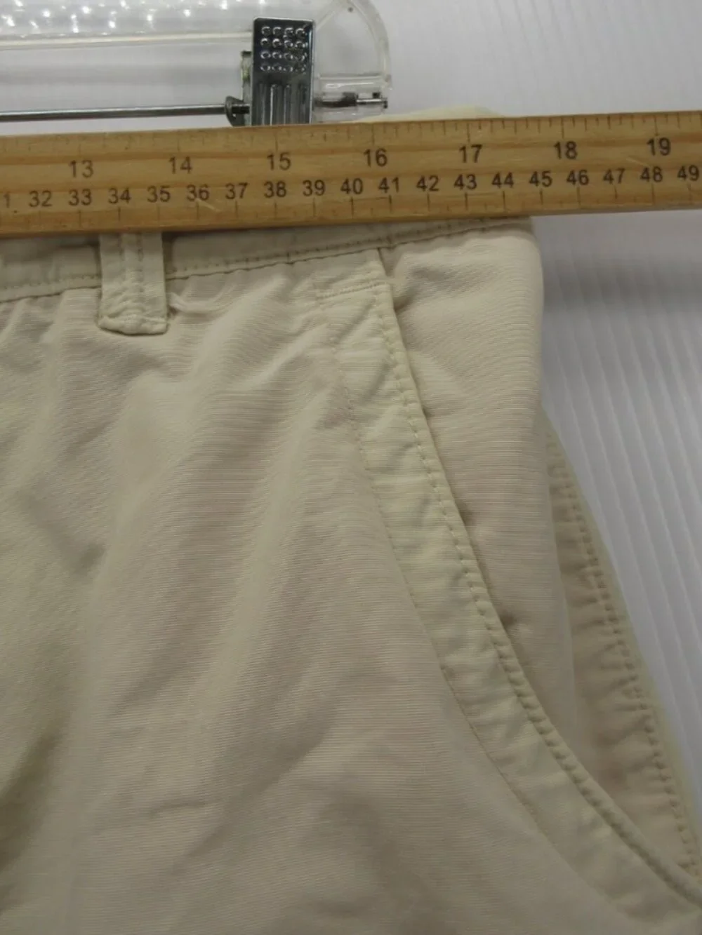 VINTAGE Gap Pants 34X27 Cream Tech Chino Y2K Ankle Zip Utility Hiking*